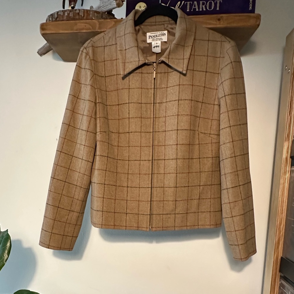 Pendleton Tan Checkered Women's Blazer